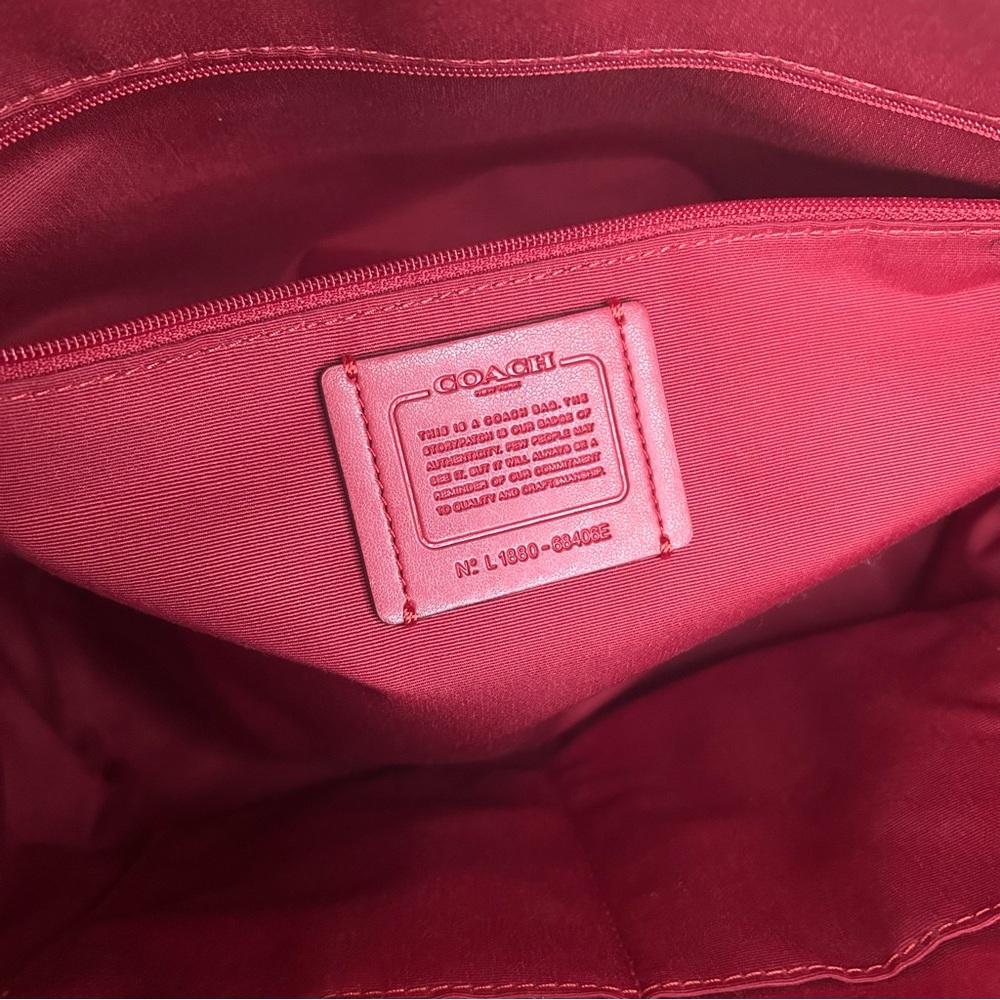 Coach Cherry Red Leather Tote - Picture 4 of 7